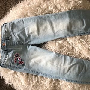abercrombie kids light wash floral jeggings